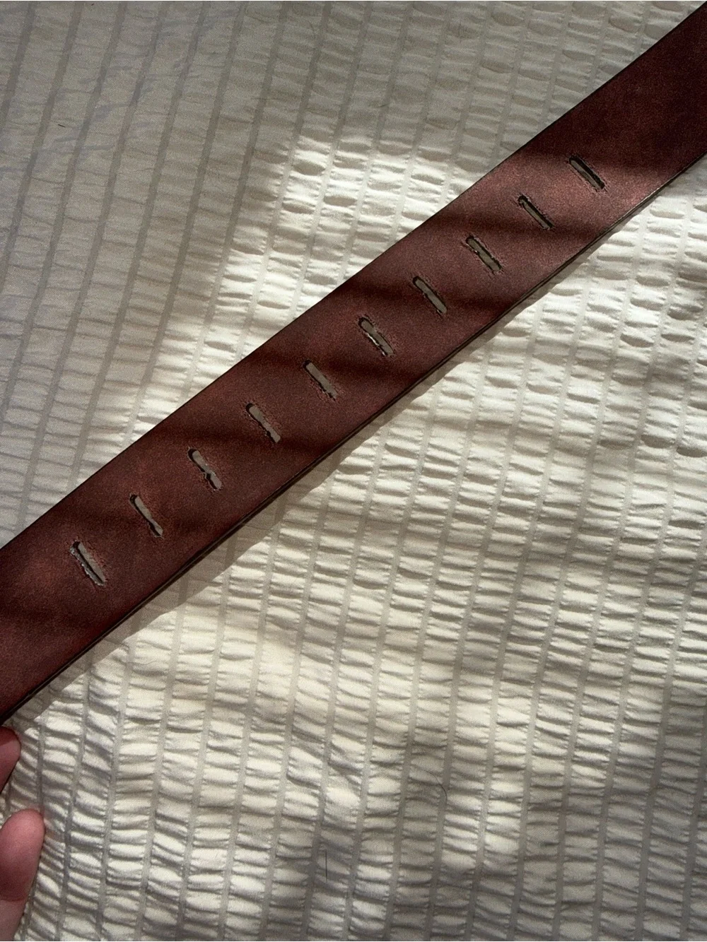 NWT Cognac Brown Belt Diamond Pattern Big Silver Buckle